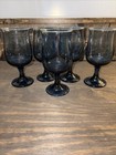 Vintage Libbey Connoisseur Dusky Blue Tulip Water Goblet Wine Glass Set Of 5
