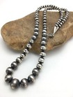 Navajo Pearls Graduated Sterling Silver Native American Bead Necklace 26    92126