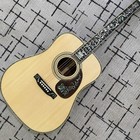 Acoustic Guitar D45 Solid Spruce Ebony Fingerboard Rosewood Body Natural