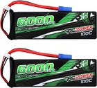 2pk 6000mah 100c 3s 11 1v Lipo Battery Ec5 Plug For Rc Car Helicopter Boat Drone