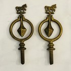 Vintage Brass Horse Swinger Fly Head Terret 5    Lot Of 2 Equestrian Decor