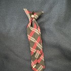 Boys Clip-on Pretied Neck Tie Plaid Black Red Gray White Polyester