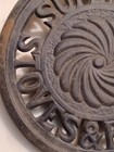 Vtg Antique Cast Iron Stove Trivet Burner Plate Superior Stoves Ranges Spiral