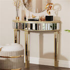 Ornate Half Moon Console Mirrored Table Furniture Entryway Hd Glass Decor Table