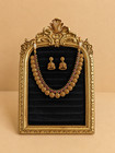 Indian Temple Necklace Earring Set Gold Ruby Emerald Jhumka Bridal Kemp
