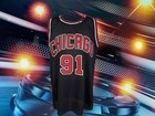Dennis Rodman Autographed Custom Chicago Bulls Black Jersey Jsa Authenticated
