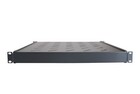1u 19  4-post Fixed Vented Server Shelf Rack Mount  Adjustable 17-33in  Black