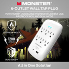 Monster Wall Tap Plug 6-outlet Extender With Outlet Surge Protector For Home  Tr