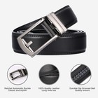 Men s Leather Ratchet Dress Belts 2 Pack With Automatic Buckle Click Sliding    