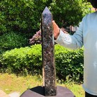 13 83lb Natural Fireworks Stone Obelisk Quartz Tower Crystal Wand Point Healing