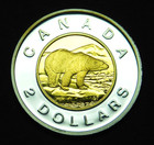 2009   2 Uncirculated Ultra Cameo Proof Toonie With 24k Inlay