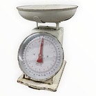 Vintage 22lb Mechanical Kitchen Scale White Metal Farmhouse Decor