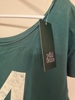 Wild Fable Green Graphic  14  Scoop Neck Tee Off The Shoulder Large Football