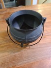 Antique Cast Iron Bean Pot Gypsy Kettle 3 Leg Cowboy Cauldron Gate Mark Handle