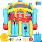Inflatable Bounce House Bouncy Jumping Castle With Air Blower 2 Slide For Kids    