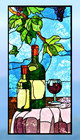 Wine Bottles   Glass Faux Stained-glass Window Cling Sun-catcher Size 10 6 