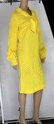 1960s Vintage Mod Dress  Yellow Nylon With White Daisy Flowers Balloon Sleeve M