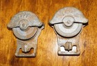 2 Antique Cast Iron F  E  Myers   Bro  Stay On Barn Door Pulley Ok