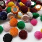 Random 100pcs 17mm 0 68   Faux Fur Flatback Fabric Covered Button