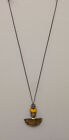 African Brass Pendant Glass Bead Necklace