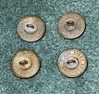 4 Original Culver Military Academy Jacket Buttons From The Late 1800   s