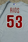 Rios Size 46  53 2018 Philadelphia Phillies  game Used  Jersey Road Gray Mlb