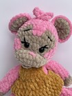 Crochet Monkey Handmade Children Toy Soft Snuggles Stuffed Pink Plushie