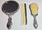 Vintage And Heavy Vanity Set With Mirror   Brush  And Comb