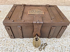 Cast Iron Strong Box With Winchester Plaque And Brass Winchester Padlock Rustic