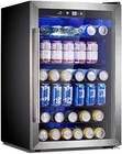 Beverage Refrigerator Cooler4 4cu ft  145 Can Mini Fridge Glass Door Soda Beer