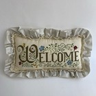 Vintage Welcome Throw Pillow Cottagecore Grandmacore Handmade 1982 Decor