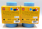  2 Pack  Lego Stackable Storage Brick 1 Knob- Light Blue Color
