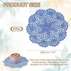 6pcs Crochet Handmade Doilies 7 8  Placemats Lace Coasters Blue