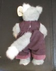 Ty Attic Treasures Whiskers The Gray Cat Purple Overalls New