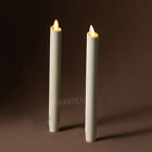 Luminara Flameless Wax Taper Candles Ivory With Dancing Flame Remote Set Of 2