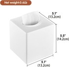 Tissue Cover Square Tissue Holder Storage For Bathroom Vanity Countertops White
