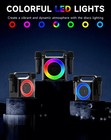 Portable Karaoke Machine 2 Wireless Mics Bluetooth Speaker Lights 15w Party