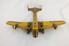Vtg 1940 s Marx Tin B17 Bomber Guns Litho Toy Windup Airplane Twin Engine Works