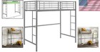 Sturdy Stainless Steel Twin Loft Bed Frame With Ladder   Integrated Guardrails