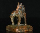 1 6 old Chinese Bronze Fengshui Zodiac Year Animal Horse Seal Stamp Signet