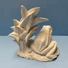 Ceramic Bisque Natural Frog With Plant Ready To Paint Your Ideas