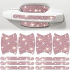 Bling Car Door Handle Protector  10 Pcs  Pink Sparkling Rhinestone Pink Diamond