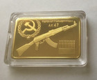 Russian Soviet  Bar Coin Token Kalashnikov  Gold Plated