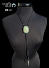 Navajo Benny Benally Sterling Silver   Royston Turquoise Leather Bolo Tie Bl06