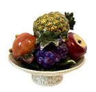 Vintage Handmade 10  Italian Majolica Tropical Fruit Bowl Centerpiece