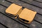 Galen Leather Pen Case Zippered 10 Slots In Crazy Horse Brown - New In Box