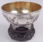 Yong Sheng Long   Taylor   Co  Bowl Export Blossoming Branch Chinese Silver