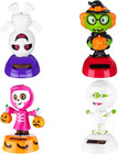 4 Pack Halloween Solar Powered Dancing Toys Skull Pumpkin Zombie Elf Witch Ca   