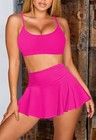Women s Sexy 2 Piece Bikini Set High Waisted Flounce Swimming Skort Swimsuit    
