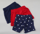 3 Pack Amazon Essentials Boy s Cotton Pull-on Shorts Red Blue Stars 6 Months 6m